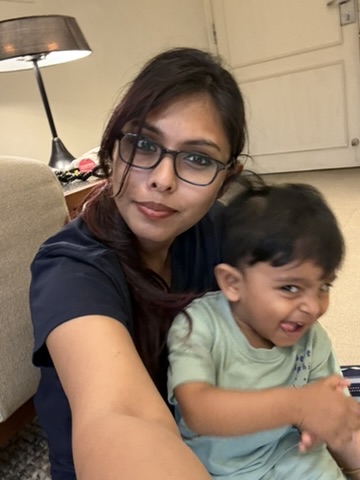 Satyartha smiling with family
